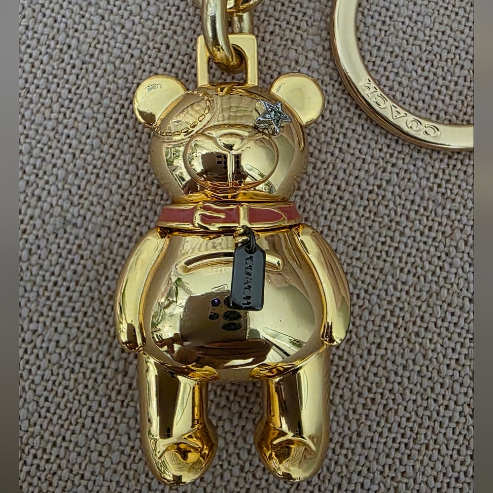 Gold Coach Bear Keychain